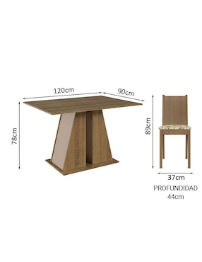 Comedor Sharon Madesa para 6 personas