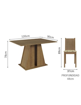 Comedor Sharon Madesa para 6 personas