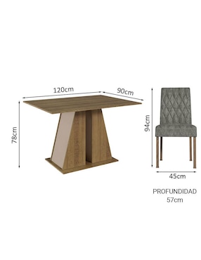 Comedor Fabiana Madesa para 6 personas