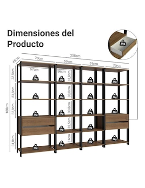 Ropero Madesa Valencia Mddr0400067K de MDP