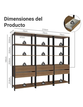 Ropero Madesa Valencia Mddr0300117K de MDP