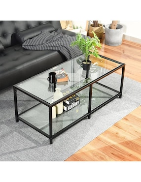 Mesa auxiliar armable Gomyhome de cristal