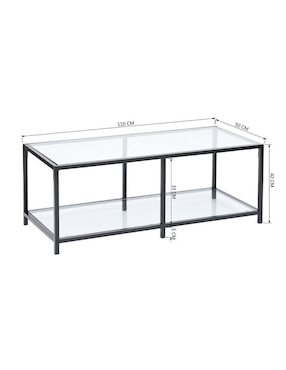 Mesa auxiliar armable Gomyhome de cristal
