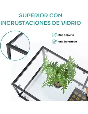 Mesa auxiliar armable Gomyhome de cristal