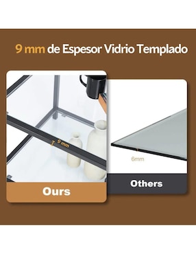 Mesa auxiliar armable Gomyhome de cristal