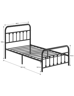 Base para cama Vanlig de metal individual