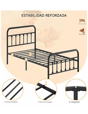 Base para cama Vanlig de metal individual