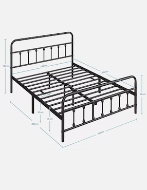 Base para cama Vanlig de metal Queen Size