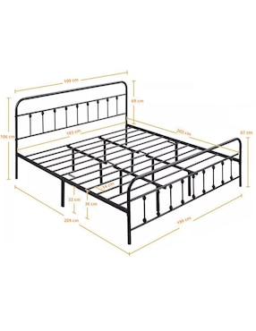 Base para cama Vanlig de metal King Size