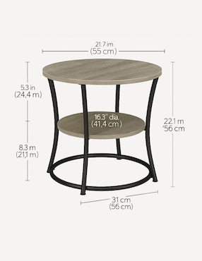 Mesa lateral Vasagle de madera