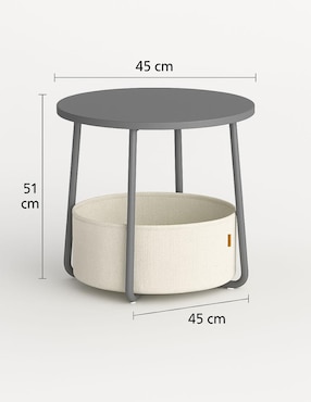 Mesa lateral Vasagle de madera