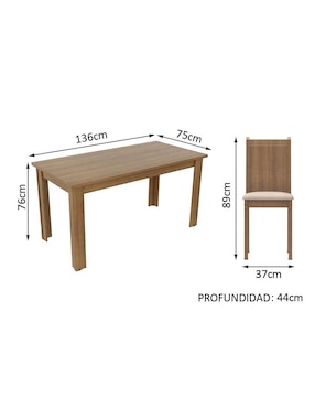 Comedor Rosie Madesa para 4 personas de MDP