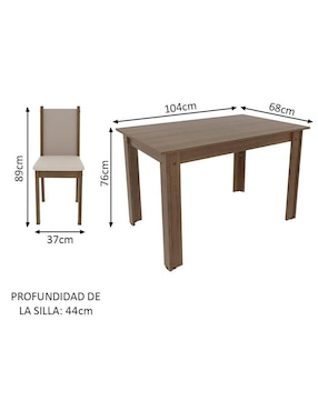 Comedor Cíntia Madesa para 4 personas de MDP