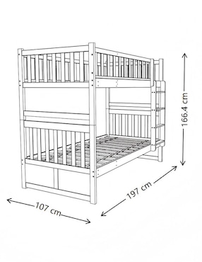 Litera Cleo Ce Haus Kids de madera individual