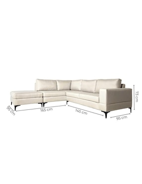 Sala modular izquierda Niagara Sochic de poliéster