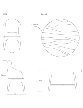 Comedor LondonPlus Ilios Innova para 6 personas de madera