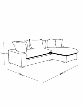 Sala modular derecha Landon Moblum de tela