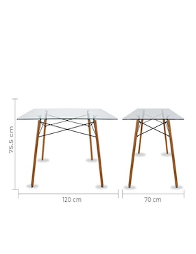 Comedor Oslo Mundo In para 4 personas de cristal templado