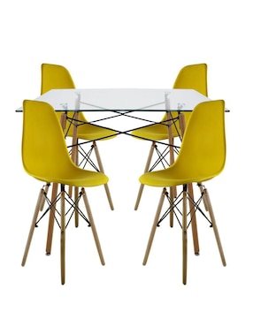 Comedor Oslo Mundo In para 4 personas de cristal templado
