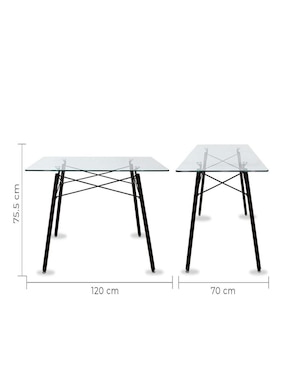 Comedor Oslo Mundo In para 4 personas de cristal templado