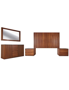 Set Recámara Sochic Amarella de chapa madera