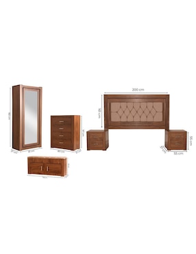 Set Recámara Sochic Zanetti de MDF
