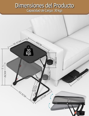 Mesa auxiliar armable Baseline Black A Furniturer