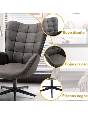 Silla escritorio Boss Gomyhome de microfibra y piel