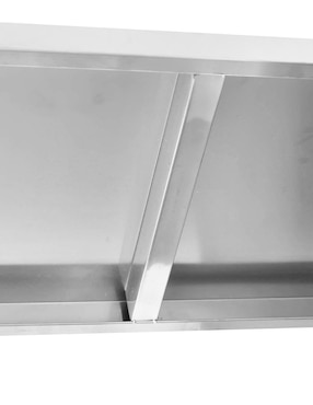 Mesa armable Mindejal con entrepaño y repisa de acero inoxidable
