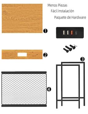 Mesa auxiliar Oakham Furniturer de madera