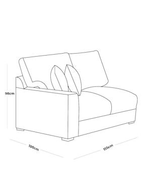 Love seat Moblum Amira de tela