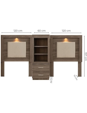 Cabecera Versalles gemela Sochic de MDF