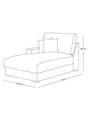Chaise lounge izquierdo Amira Moblum de tela