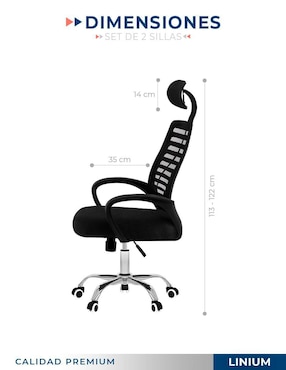 Set de sillas 2 piezas Linium de metal
