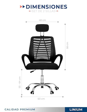 Set de sillas 2 piezas Linium de metal