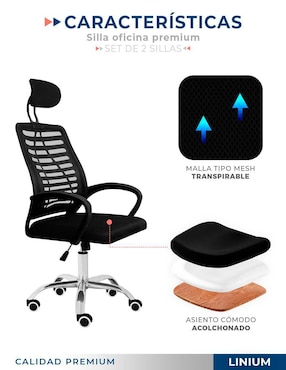 Set de sillas 2 piezas Linium de metal