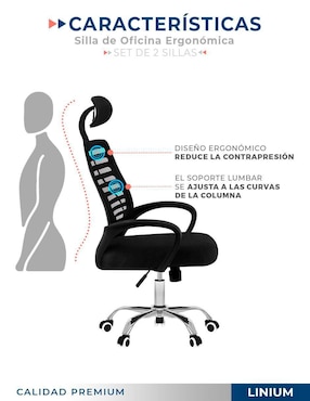Set de sillas 2 piezas Linium de metal