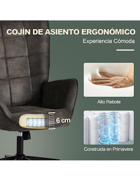 Silla escritorio 360° Gomyhome de microfibra y piel