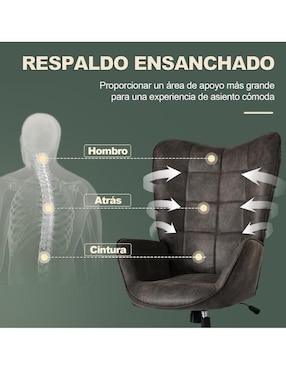 Silla escritorio 360° Gomyhome de microfibra y piel