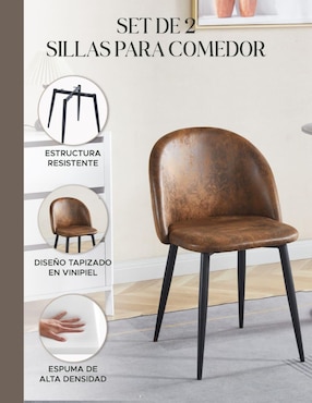 Juego de sillas 2 piezas Elly de madera adulto