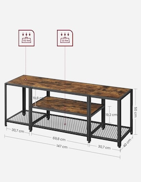 Mueble de TV armable Dailen Vasagle de madera