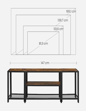 Mueble de TV armable Dailen Vasagle de madera