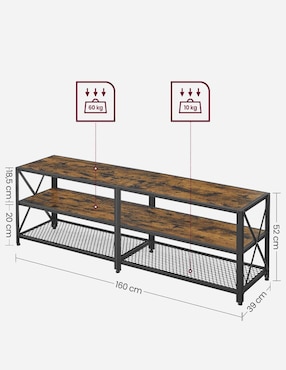 Mueble de tv armable Dailen Vasagle de aglomerado y madera