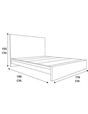 Base para cama Nàpoles Hogare de madera encino Queen Size