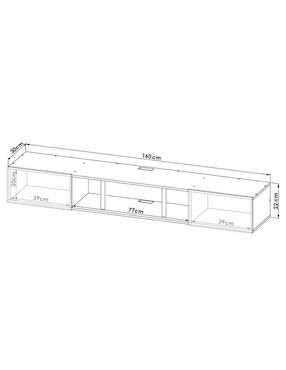 Mueble flotante para TV Hogare de melamina