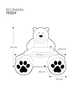 Set Recámara Mögu Muebles Oso Teddy Polar de madera pino