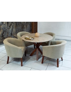 Mesa de comedor Vaniglam de madera y mármol