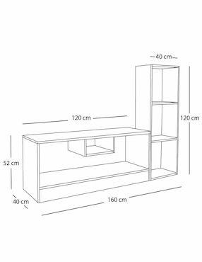 Mueble de TV armable Hogare de melamina