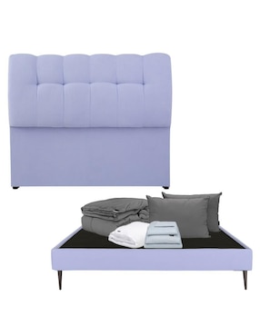 Cama Nube Slim Dicasa de madera y tela