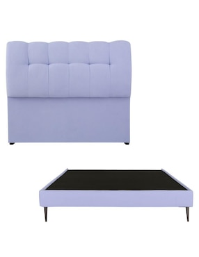 Cama Nube Slim Dicasa de madera y tela